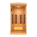 Golden Designs 1-2-Person Full Spectrum PureTech™ Near Zero EMF FAR Infrared Sauna with Himalayan Salt Bar (Canadian Hemlock) GDI-8010-03