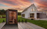 Golden Designs Nora 2 Person Hybrid (PureTech™ Full Spectrum IR or Traditional Stove) Outdoor Sauna  (GDI-8222-01) - Canadian Red Cedar Interior