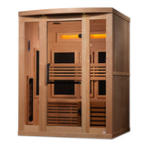 Golden Designs 3-Person Full Spectrum PureTech™ Near Zero EMF FAR Infrared Sauna with Himalayan Salt Bar (Canadian Hemlock) GDI-8230-01