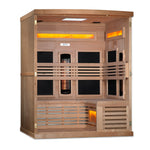 Golden Designs 3-Person Full Spectrum PureTech™ Near Zero EMF FAR Infrared Sauna with Himalayan Salt Bar (Canadian Hemlock) GDI-8230-01