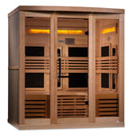 Golden Designs 6-Person Full Spectrum PureTech™ Near Zero EMF FAR Infrared Sauna with Himalayan Salt Bar (Canadian Hemlock) GDI-8260-01