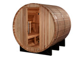 Golden Designs "Arosa" 4 Person Barrel Traditional Outdoor Sauna -  Pacific Cedar B004-01