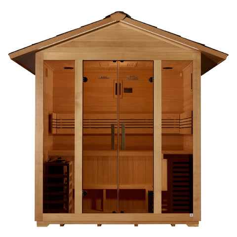 Golden Designs "Vorarlberg" 5 Person Traditional Outdoor Sauna -  Canadian Hemlock GDI-8105-01